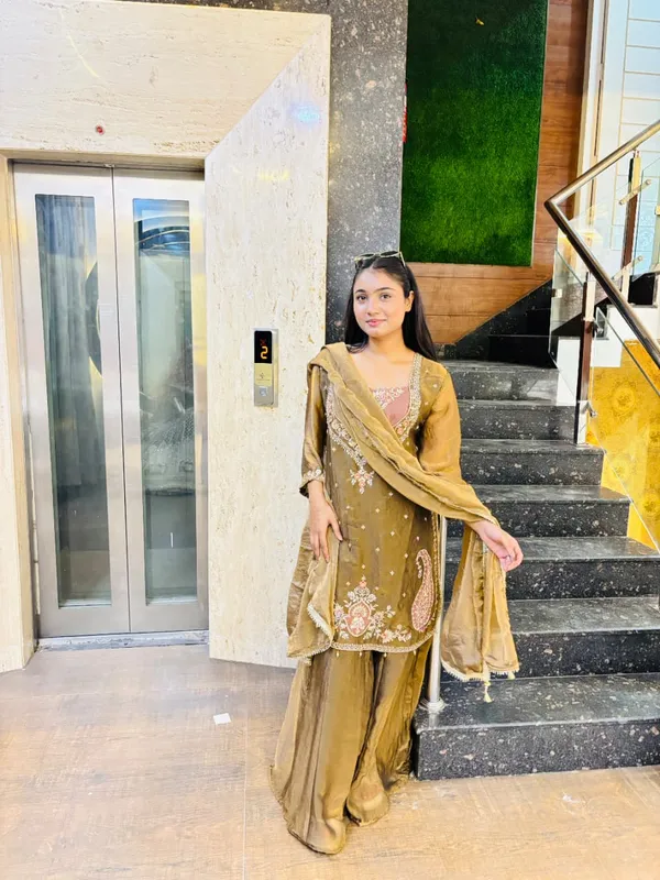 Elegant_Olive_Brown_Embroidered_Sharara_Set
