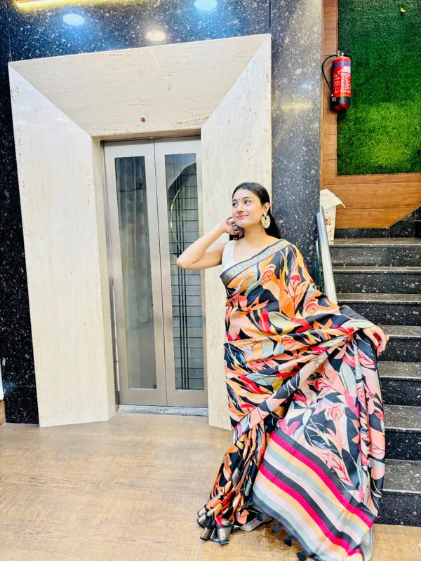 Exclusive_Black_Floral_Designer_Saree_with_Silver_Zari_Border_and_Contemporary_Multicolor_Print_for_Special_Occasions