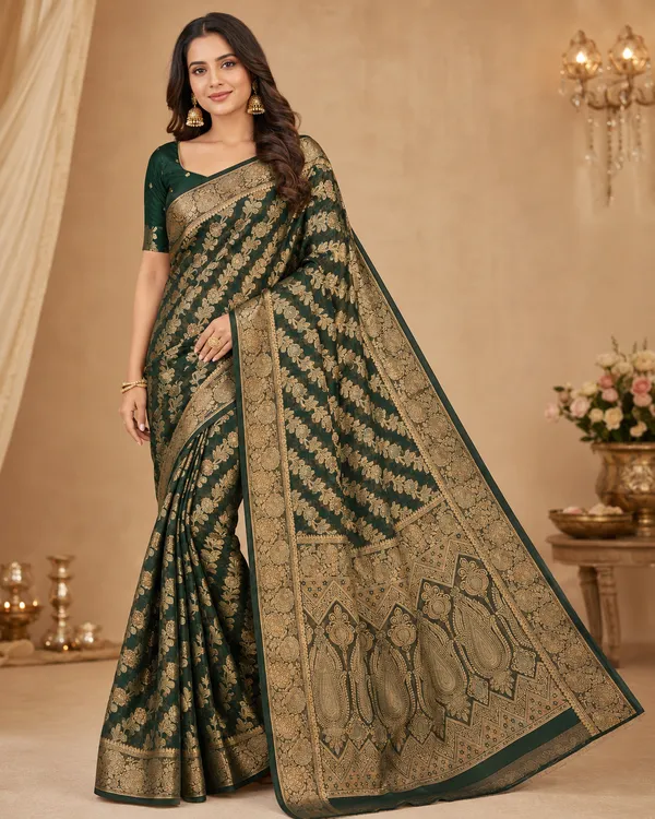 Premium_Green_Organza_Party_Wear_Saree