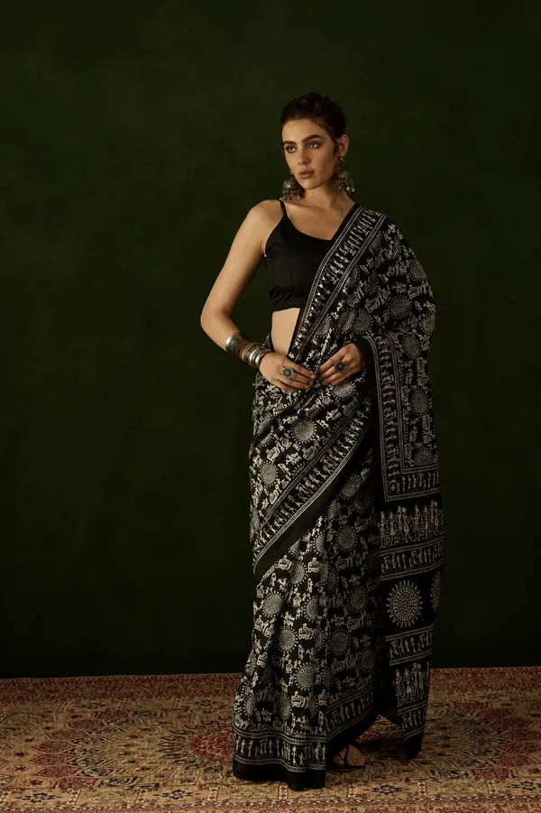 Premium_Black_Printed_Saree_For_Timeless_Style