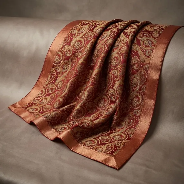 Maroon_Gold_Paisley_Brocade_Silk_Dupatta_With_Copper_Border_Saree