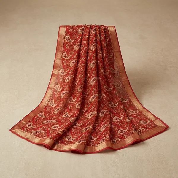 Soft_Leena_Chiffon_Red_Saree