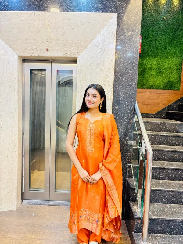 Orange_Silk_Handwork_Kurta_Set_with_Dupatta