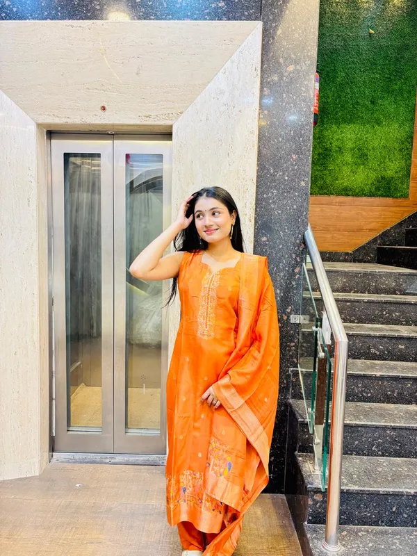 Orange_Silk_Handwork_Kurta_Set_with_Dupatta