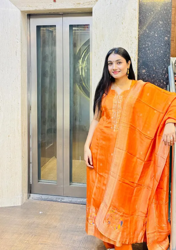 Orange_Silk_Handwork_Kurta_Set_with_Dupatta