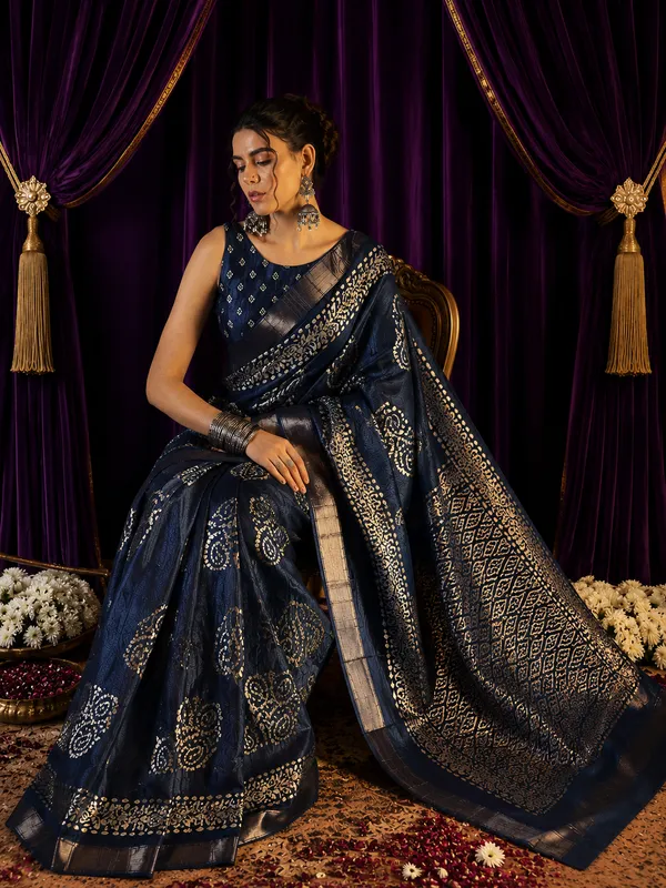 Royal_Navy_Blue_Holland_Silk_Saree