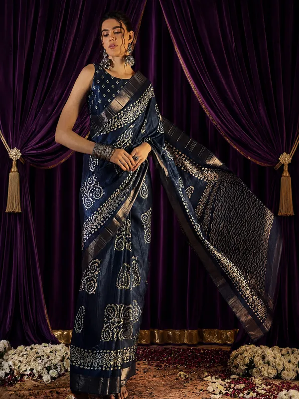 Royal_Navy_Blue_Holland_Silk_Saree