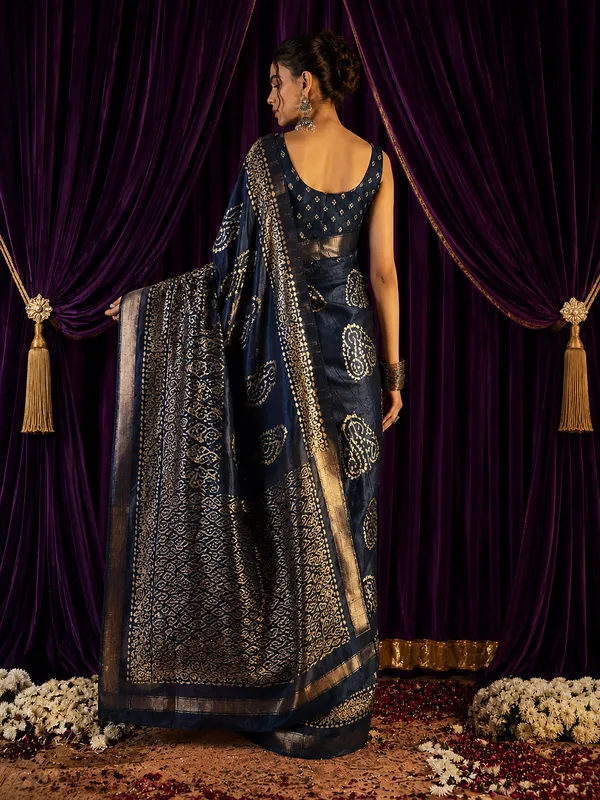 Royal_Navy_Blue_Holland_Silk_Saree
