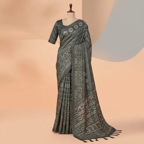 Artistic_Tribal_Print_Saree_In_Smoky_Grey