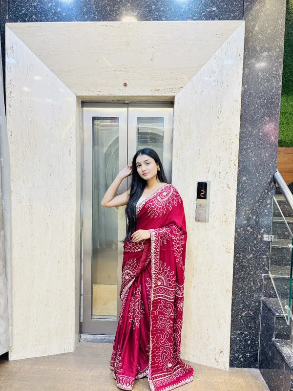 Wine_Red_Dola_Crap_Saree_with_Beautiful_Gota_Patti_Work