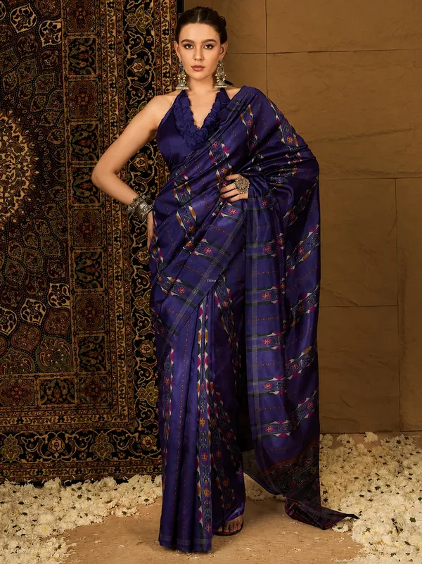 Royal_Blue_Elegance_With_Patola_Prints_Saree
