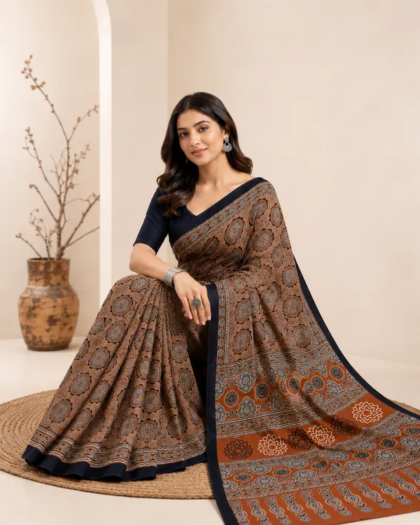 Cosmic_Rust_Ajrakh_Italian_Crepe_Saree