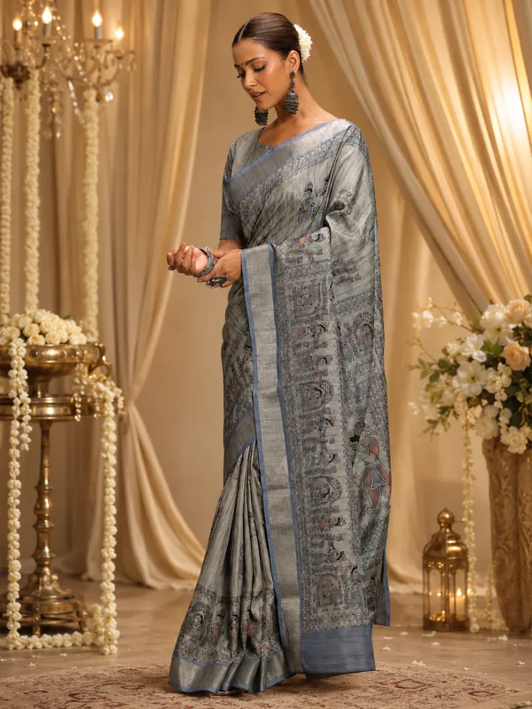 Classic_Grey_Kalamkari_Elegance_Saree