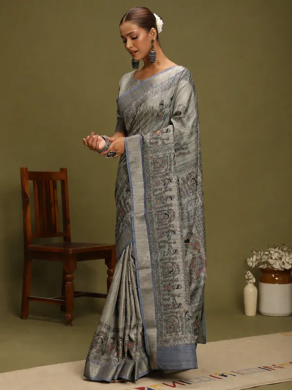 Classic_Grey_Kalamkari_Elegance_Saree