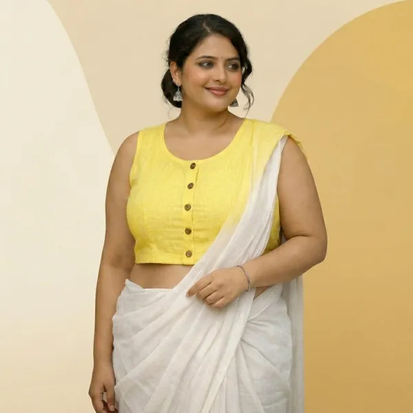 Yellow_Sleeveless_linen_Cotton_Blouse