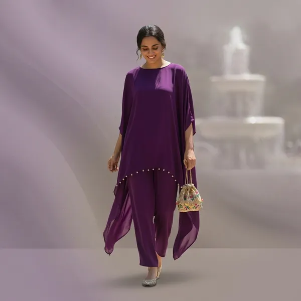 Purple_Georgette_Embellished_Kurti_Set_for_Women