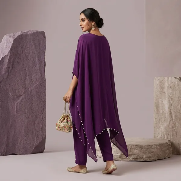 Purple_Georgette_Embellished_Kurti_Set_for_Women
