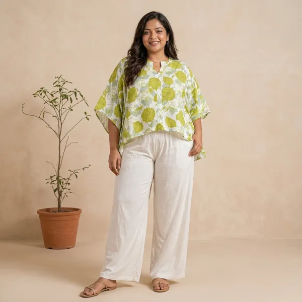 Green_Floral_Print_Oversized_Top_for_Women
