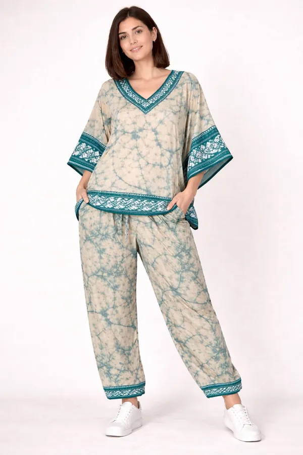 Tie_Dye_Cotton_V-Neck_Kaftan_Lounge_Set_for_Women