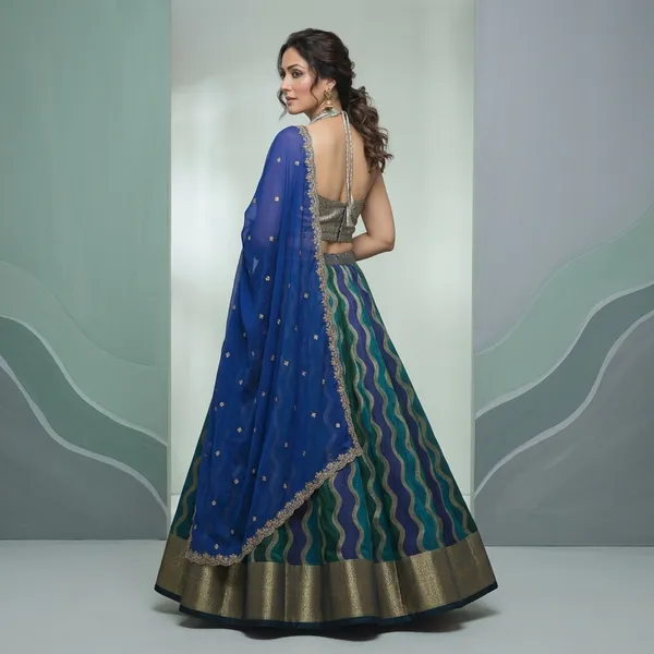 Green_Blue_Wave_Pattern_Embroidered_Lehenga_Choli_Set_for_Women
