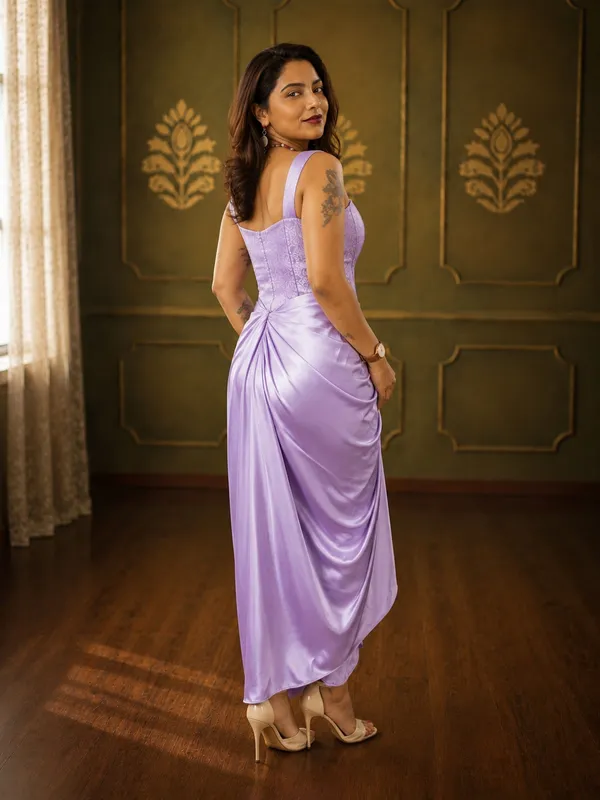 Lavender_Satin_Draped_Skirt_with_Lavender_Brocade_Corset_Crop_Top_Set