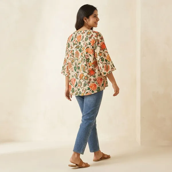 Cream_Floral_Print_Kimono_Style_Top_for_Women