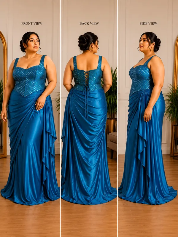 Plus_Size_Teal_Corset_Blouse_with_Boning