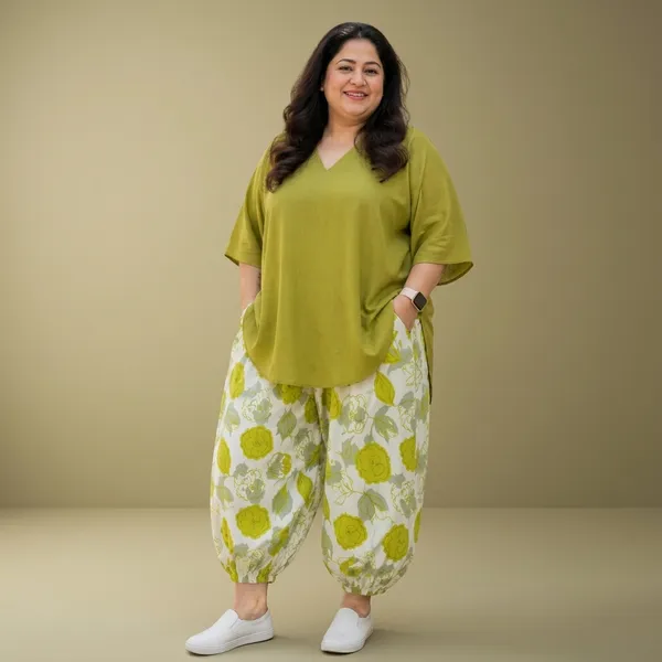 Olive_Green_Rayon_Printed_Tunic_And_Palazzo_Set_For_Women