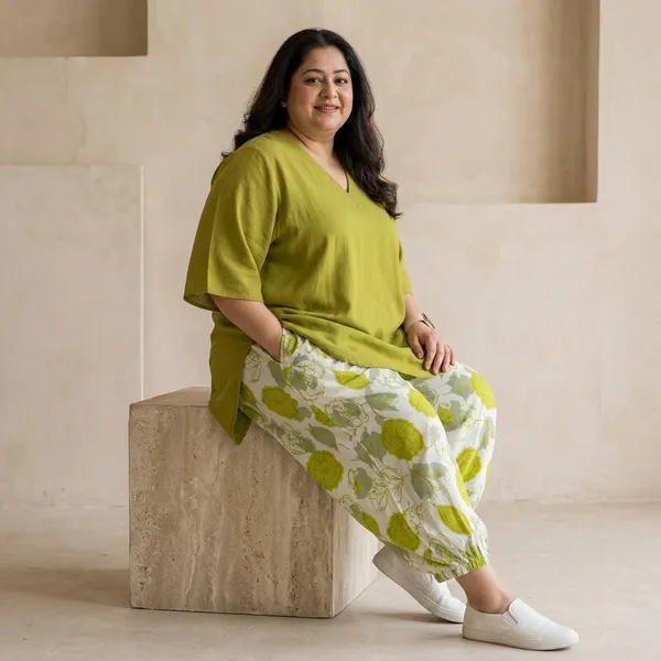 Olive_Green_Rayon_Printed_Tunic_And_Palazzo_Set_For_Women