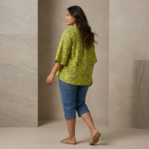 Yellow_Floral_Print_Cotton_Oversized_Shirt_for_Women