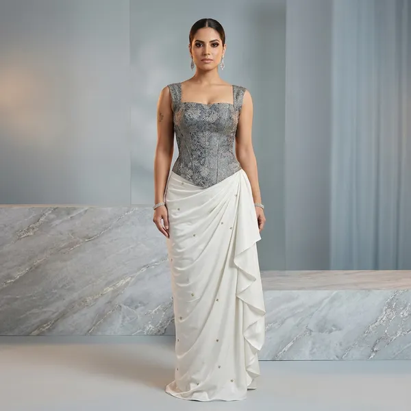 Silver_Embellished_Corset_Top_with_White_Draped_Skirt_for_Women