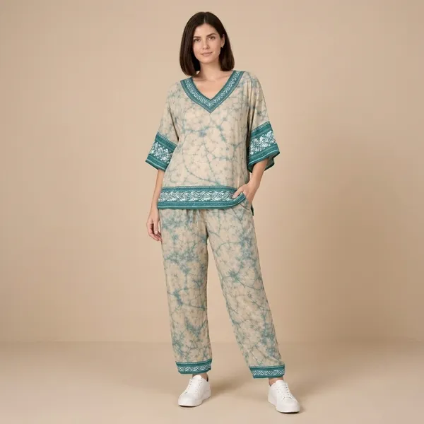Tie_Dye_Cotton_V-Neck_Kaftan_Lounge_Set_for_Women