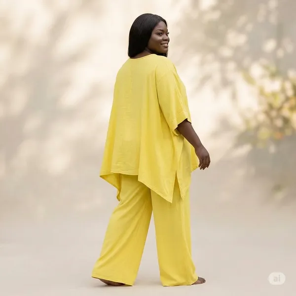 Yellow_Kaftan_Top_And_Palazzo_Set_For_Women