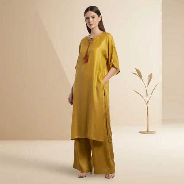 Mustard_Yellow_Satin_Kurta_Palazzo_Set_for_Women