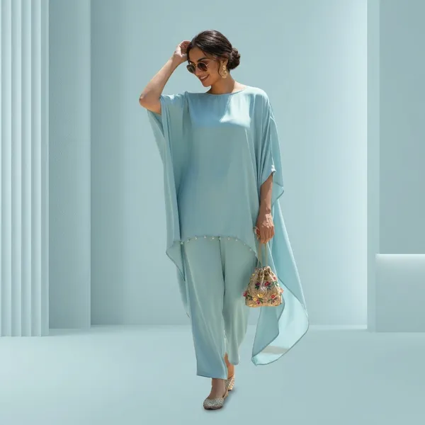 Blue_Chiffon_Kaftan_Style_Suit_Set_for_Women