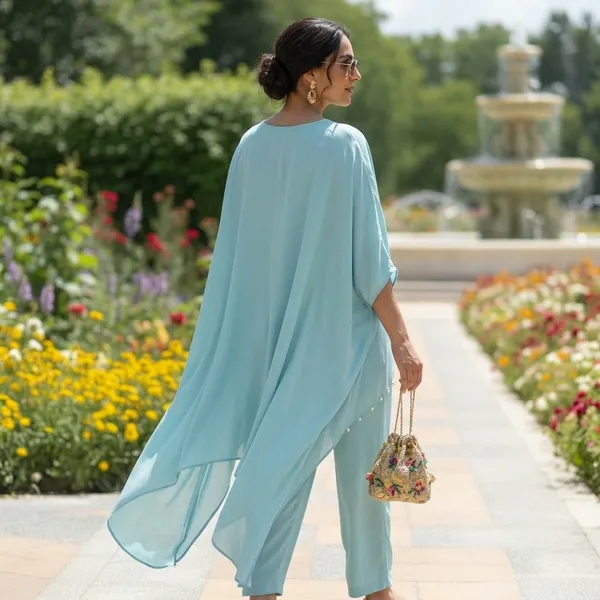Blue_Chiffon_Kaftan_Style_Suit_Set_for_Women