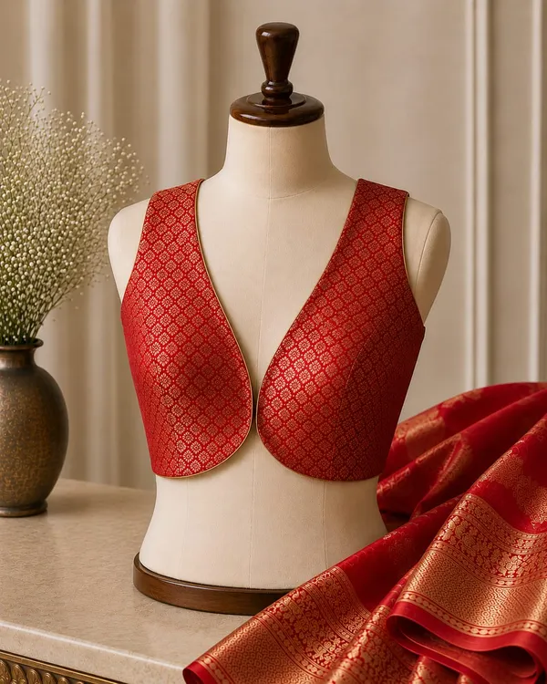 sabyasachi_cut_RED_Brocade_blouse__sleeveless