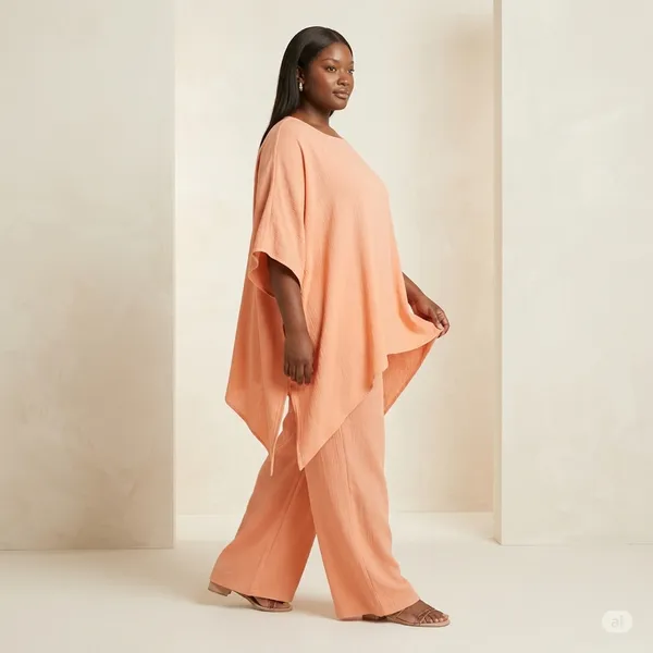 Peach_Lightweight_Poncho_Top_And_Palazzo_Set_For_Women
