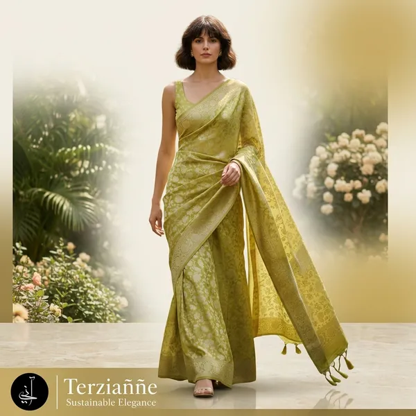 Lime_Green_Silk_Embroidered_Saree_for_Women