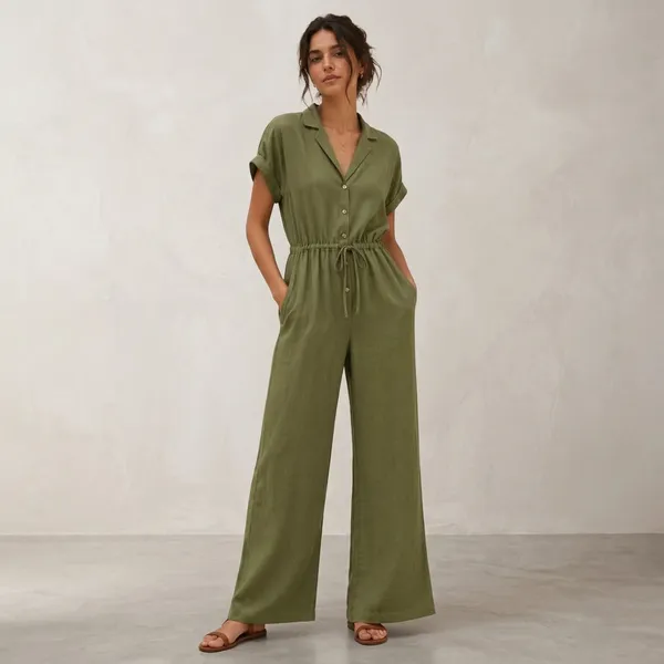 Olive_Green_Collared_Button_Down_Jumpsuit_for_Women
