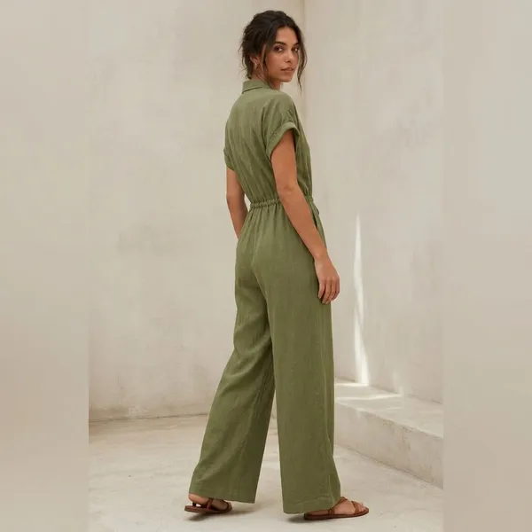 Olive_Green_Collared_Button_Down_Jumpsuit_for_Women