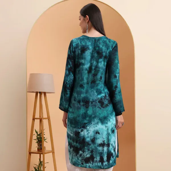 Green_Rayon_Chikankari_Straight_Kurta_For_Women