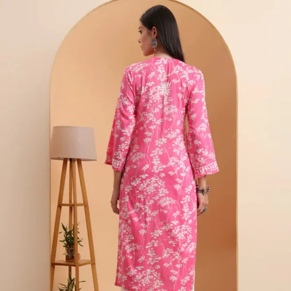 Pink_Mulmul_Cotton_Chikankari_Kurta_For_Women