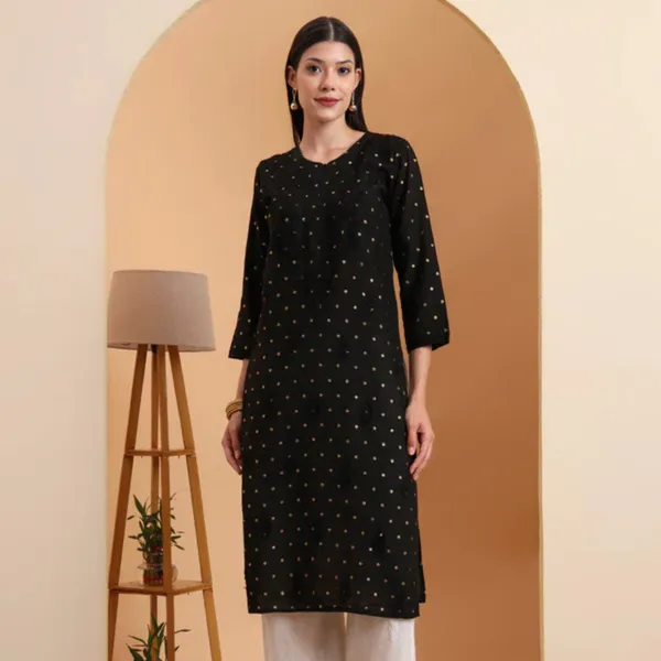 Black_Chanderi_Chikankari_Kurta_For_Women