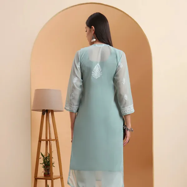 Sky_Blue_Georgette_Chikankari_Kurta_For_Women
