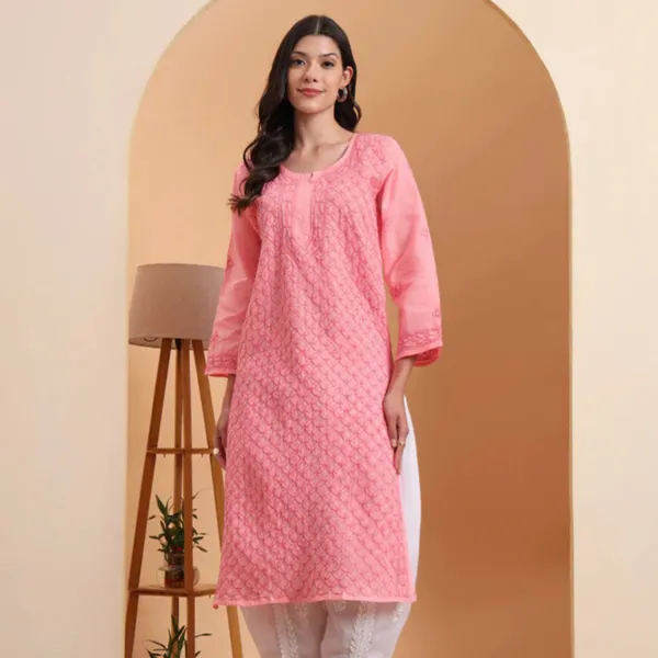 Pink_Voile_Cotton_Straight_Chikankari_Kurti_For_Women