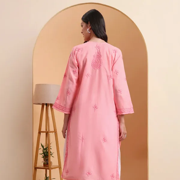 Pink_Voile_Cotton_Straight_Chikankari_Kurti_For_Women