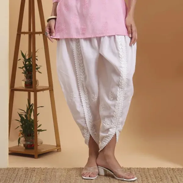 White_Cotton_Chikankari_Embroidered_Dhoti_Pants_For_Women