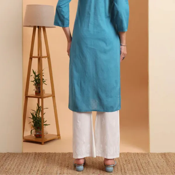 White_Cotton_Straight_Fit_Chikankari_Pants_For_Women