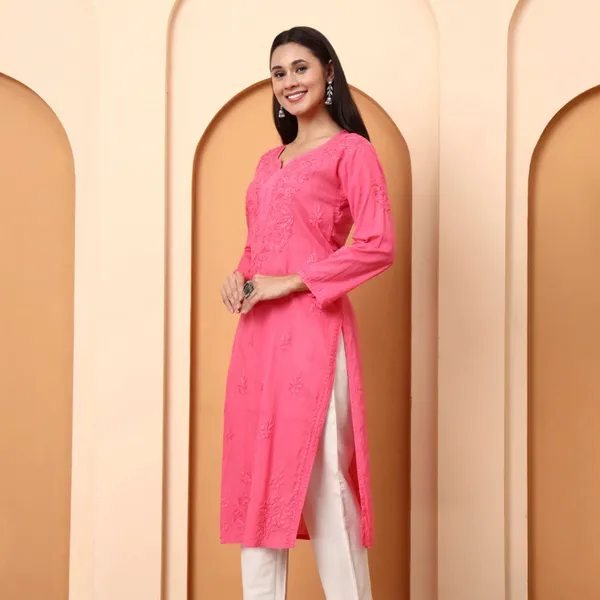 Pink_Cotton_Embroidered_Straight_Kurti_For_Women